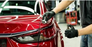 homem-cuidando-da-vitrificacao-do-carro-vermelho