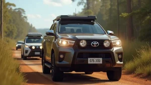 SUVs-na-estrada-de-terra-simples-e-movimentada-