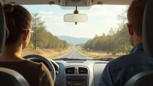 um-casal-chegando-de-carro-em-Rubiacia.
