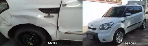 antes e depois pintura automotiva reparo de lataria e pintura de carro