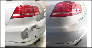 antes-e-depois-conserto-de-parachoque-em-aracatuba-carro-cinza