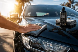 Aplicação de proteção na pintura de um carro para reduzir os danos causados pelo sol em Araçatuba